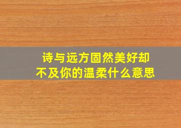 诗与远方固然美好却不及你的温柔什么意思