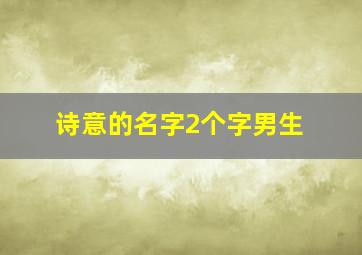 诗意的名字2个字男生