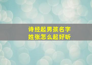 诗经起男孩名字姓张怎么起好听