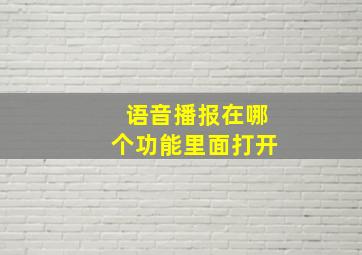 语音播报在哪个功能里面打开