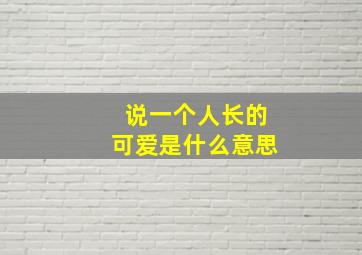 说一个人长的可爱是什么意思