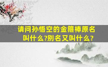 请问孙悟空的金箍棒原名叫什么?别名又叫什么?