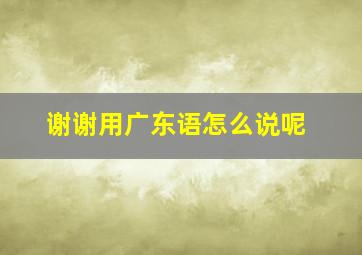 谢谢用广东语怎么说呢