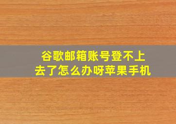 谷歌邮箱账号登不上去了怎么办呀苹果手机