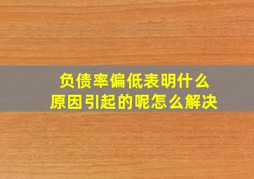 负债率偏低表明什么原因引起的呢怎么解决