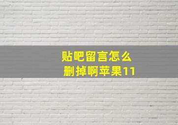 贴吧留言怎么删掉啊苹果11