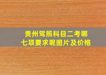 贵州驾照科目二考哪七项要求呢图片及价格