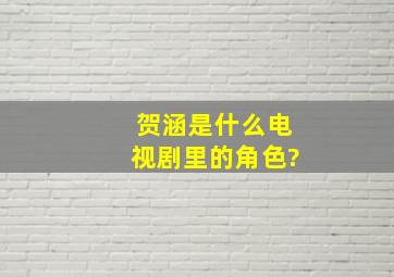 贺涵是什么电视剧里的角色?