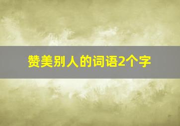 赞美别人的词语2个字