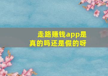 走路赚钱app是真的吗还是假的呀