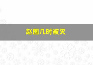 赵国几时被灭