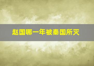 赵国哪一年被秦国所灭