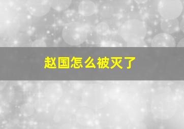 赵国怎么被灭了