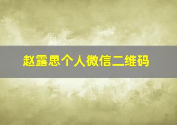 赵露思个人微信二维码