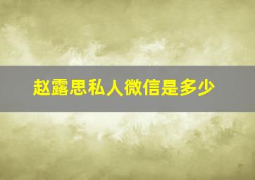 赵露思私人微信是多少