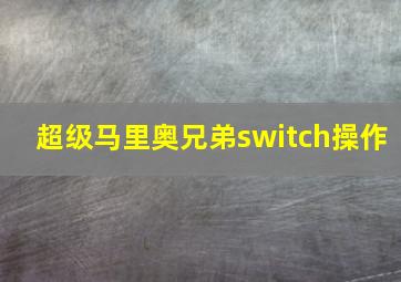 超级马里奥兄弟switch操作