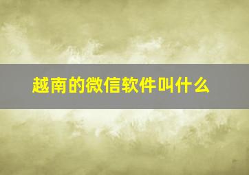 越南的微信软件叫什么