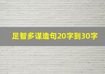 足智多谋造句20字到30字