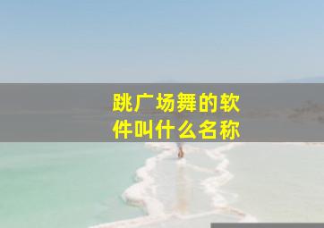 跳广场舞的软件叫什么名称