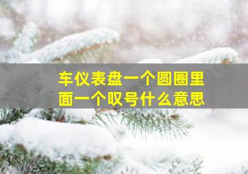 车仪表盘一个圆圈里面一个叹号什么意思