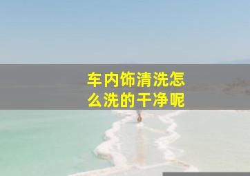 车内饰清洗怎么洗的干净呢