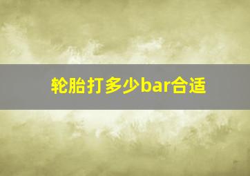 轮胎打多少bar合适