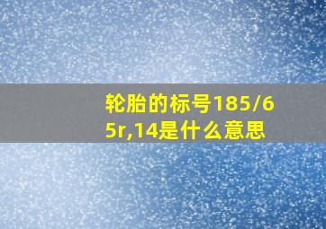 轮胎的标号185/65r,14是什么意思