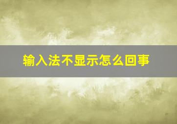 输入法不显示怎么回事