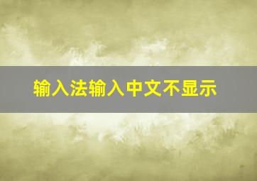 输入法输入中文不显示