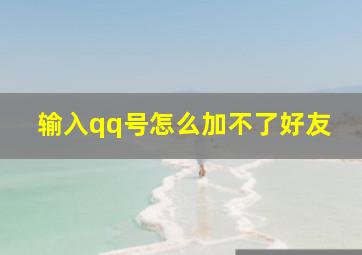 输入qq号怎么加不了好友