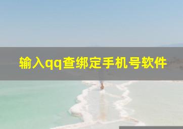 输入qq查绑定手机号软件