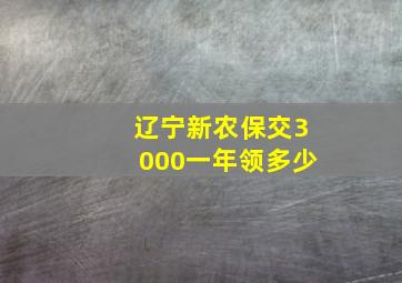 辽宁新农保交3000一年领多少