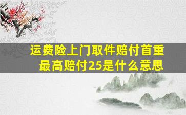 运费险上门取件赔付首重最高赔付25是什么意思