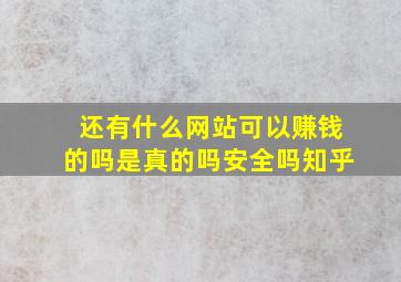 还有什么网站可以赚钱的吗是真的吗安全吗知乎