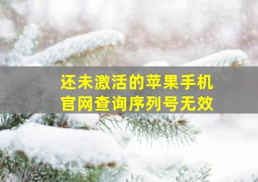 还未激活的苹果手机官网查询序列号无效