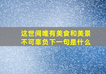 这世间唯有美食和美景不可辜负下一句是什么