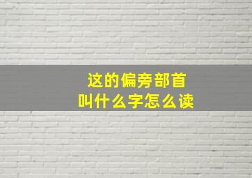 这的偏旁部首叫什么字怎么读