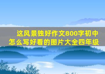 这风景独好作文800字初中怎么写好看的图片大全四年级