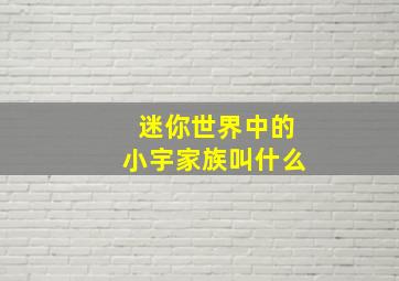 迷你世界中的小宇家族叫什么