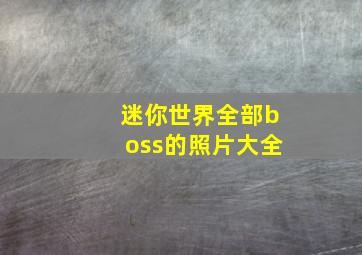 迷你世界全部boss的照片大全