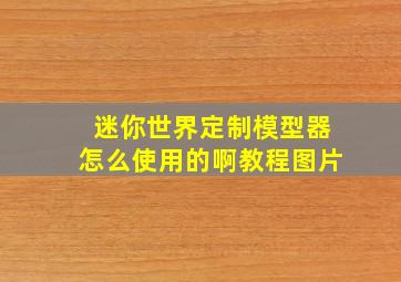 迷你世界定制模型器怎么使用的啊教程图片