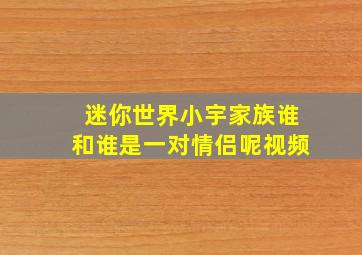 迷你世界小宇家族谁和谁是一对情侣呢视频