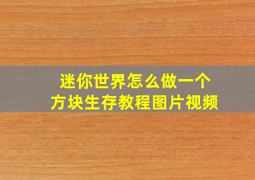 迷你世界怎么做一个方块生存教程图片视频