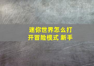 迷你世界怎么打开冒险模式 新手