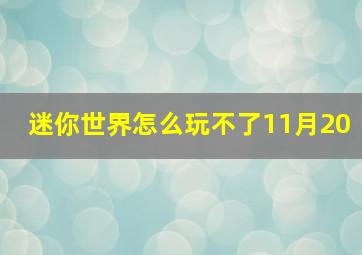 迷你世界怎么玩不了11月20