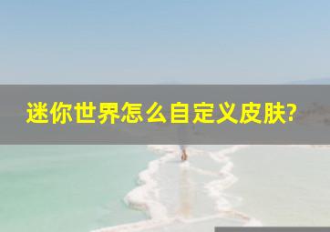 迷你世界怎么自定义皮肤?