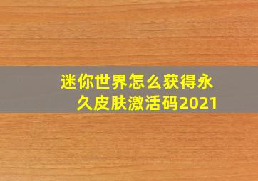 迷你世界怎么获得永久皮肤激活码2021