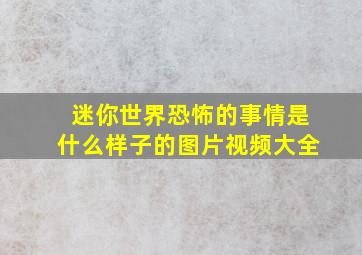 迷你世界恐怖的事情是什么样子的图片视频大全