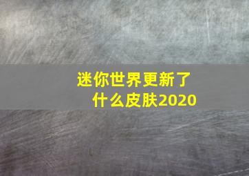 迷你世界更新了什么皮肤2020