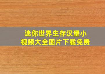 迷你世界生存汉堡小视频大全图片下载免费